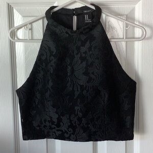 Black Lace Crop Top